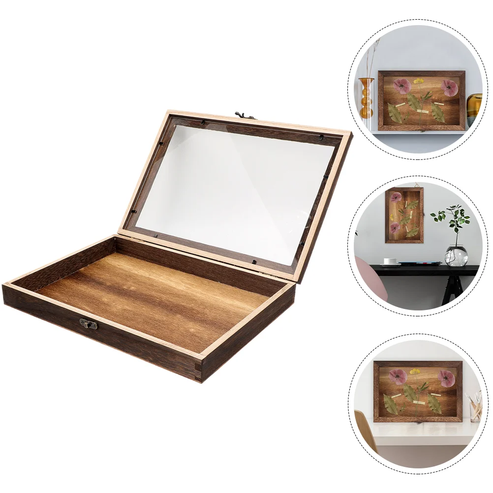 

Case Display Box Wooden Specimen Wood Medals Jewelry Exhibit Shadow Storage Lid Frame Educational Kits Science Showing