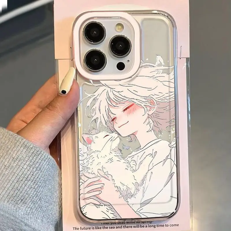 SEIRASSIM милый мультфильм мальчик девочка Кот Чехол для Телефона iphone 15 pro max 14 plus 13 11 12