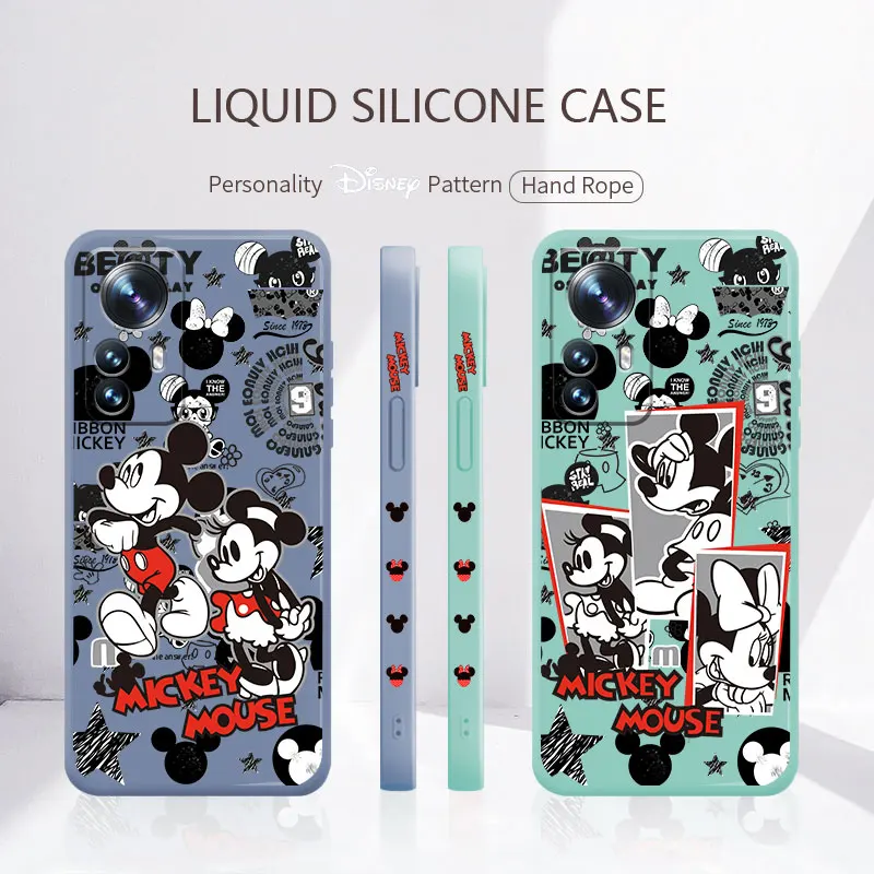 

Celular Colors Liquid Cover Case for Samsung Galaxy A52 A12 A51 A32 A21s A71 4G 5G Soft Disney Mickey Minnie Red Black Glass