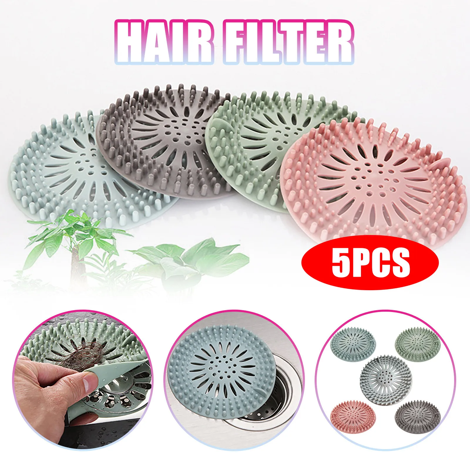 

5 шт., фильтр для слива мусора в канализационной раковине