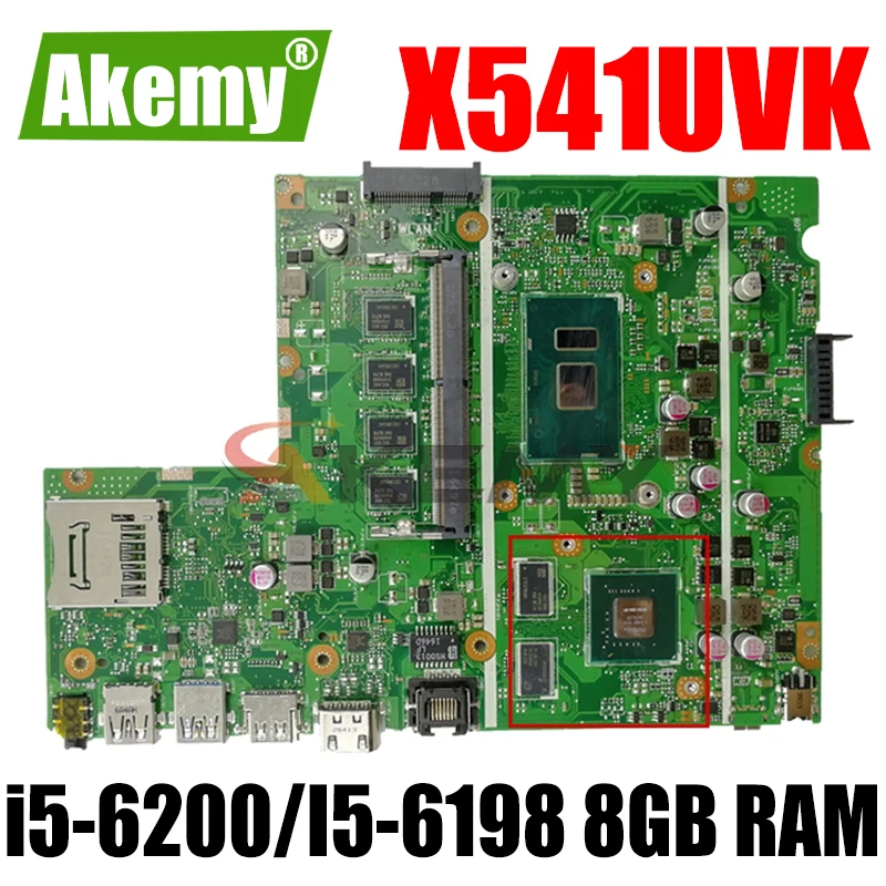 

Akemy X541UVK motherboard mainboard i5-6200/I5-6198 CPU 8GB RAM V2G For Asus X541UVK X541UJ X541U F541U R541U laptop motherboard