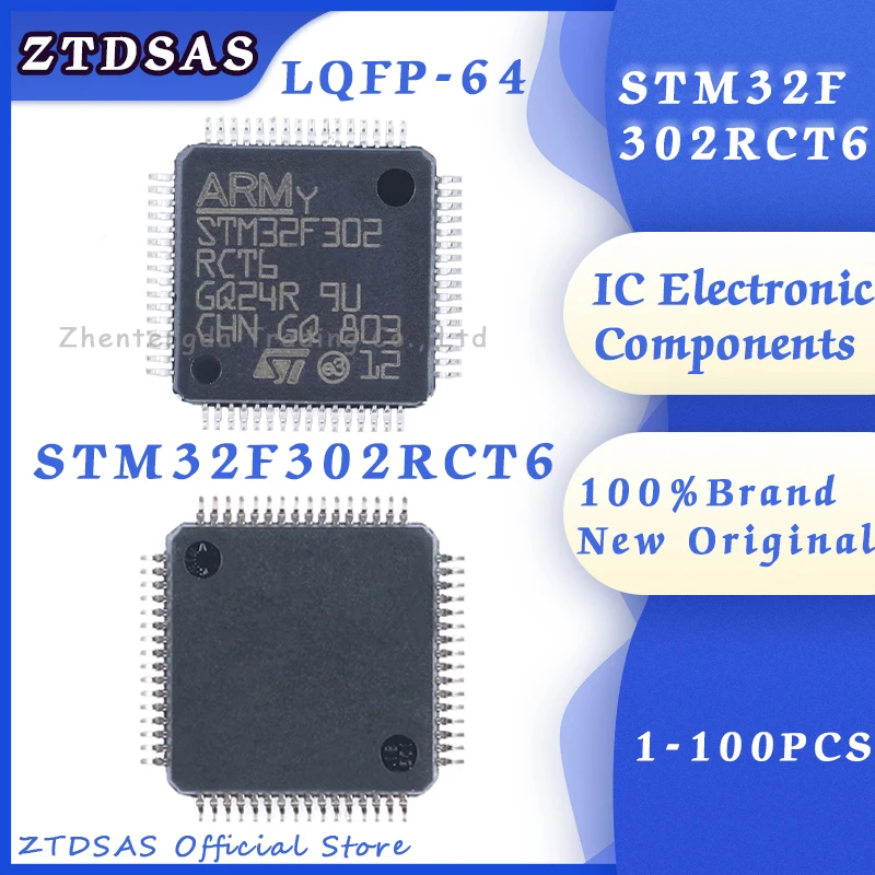

1-100Pcs STM32F302RCT6 STM32F302RC STM32F302 STM32F STM32 STM IC MCU LQFP-64