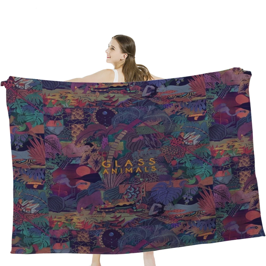 

Glass Animals Zaba Throw Blanket Soft Warm Bedspread Camping ,Travel Bedding Blanket