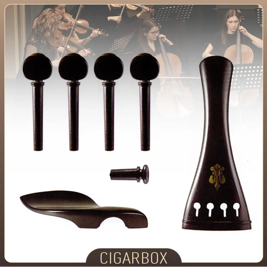 

Hill Style Violin Tailpiece 4 Tuning Pegs For 4/4 Violin Ebony Violin Tailpiece Violin Parts Accessories DIY Fiddle Shop