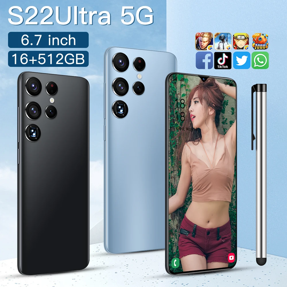 

Смартфон 2022 S22Ultra, 6,7 дюйма, 6800 мАч, 16 + 512 ГБ, Android