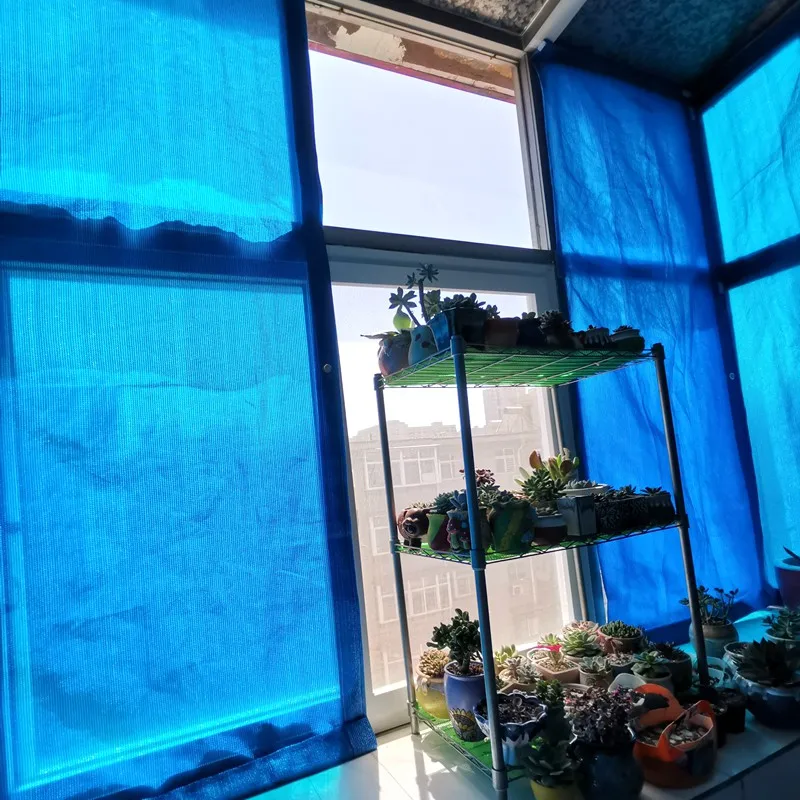 HDPE анти-УФ-синяя солнцезащитная сетка тент для кемпинга на открытом воздухе