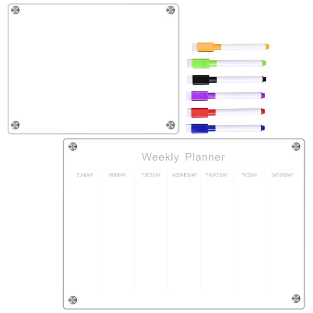 

Acrylic Message Board Magnetic Calendar Schedule Reminder Fridge Dry Erase Clear Blank