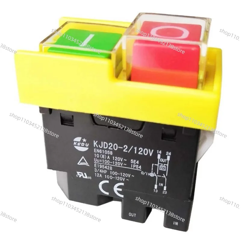 Kedu KJD20-2 120/250V 10/(8) tahan Air Saklar Elektromagnetik Di Off Tekan Tombol Switch