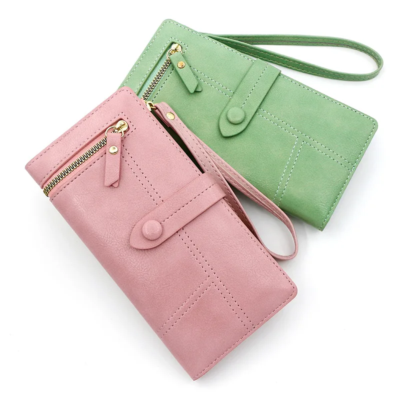 New Ladies Wallet Fresh and Sweet Two-fold Long Wallet Multi-card Slot Zipper
