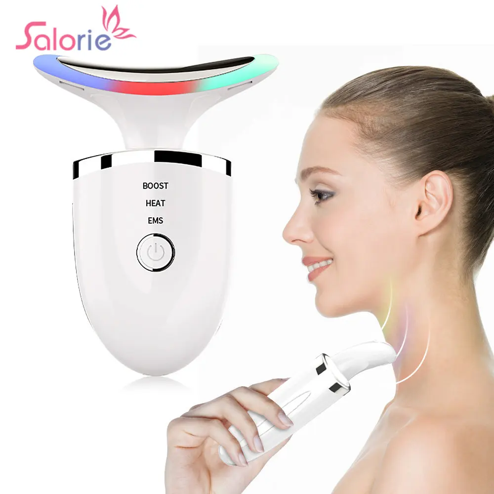 

EMS Neck Anti Wrinkle Face Lift Beauty Device LED Photon Therapy Double Chin Neck Facial Lifting Skin Tighten Vibration Massager