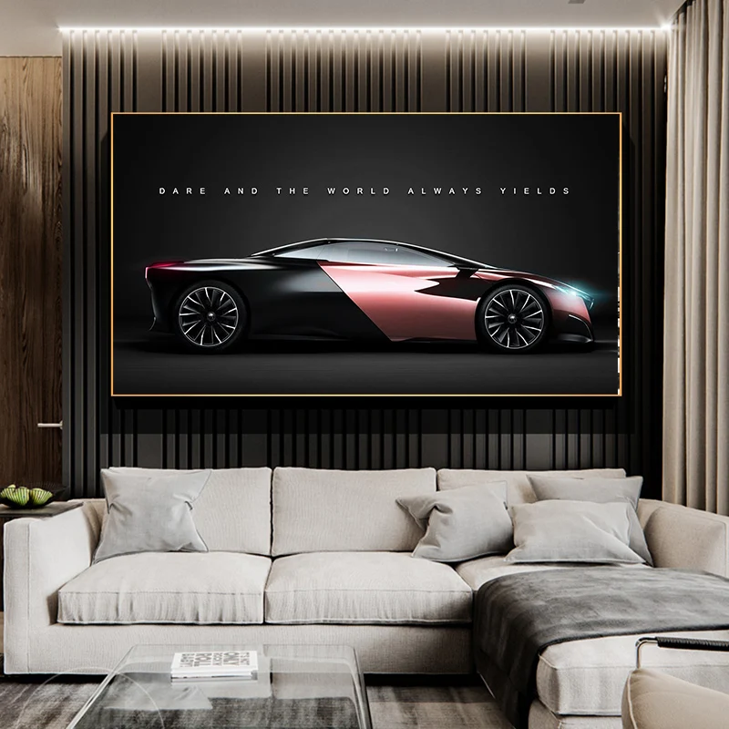 

Pink and Black Sports Car Posters Wall Art Decor Room Decor Canvas Wall Art Wall Decorations Bed Room Wall Decoration