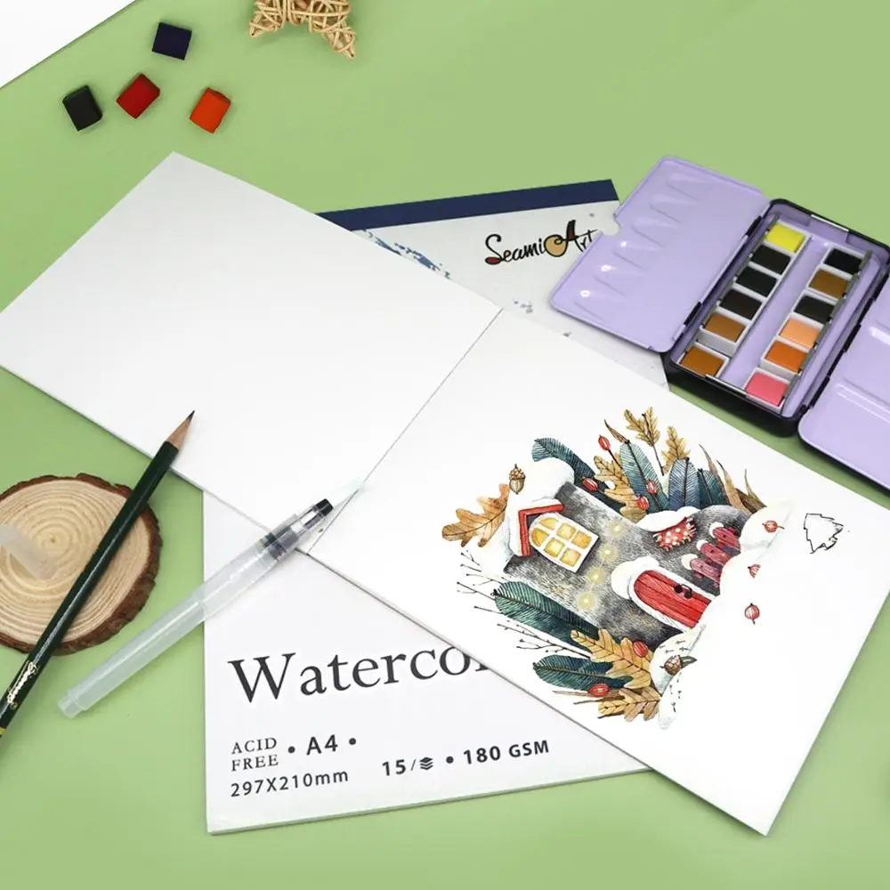 SeamiArt A5/A4 Альбом для акварели 15 листов 180 г/м2