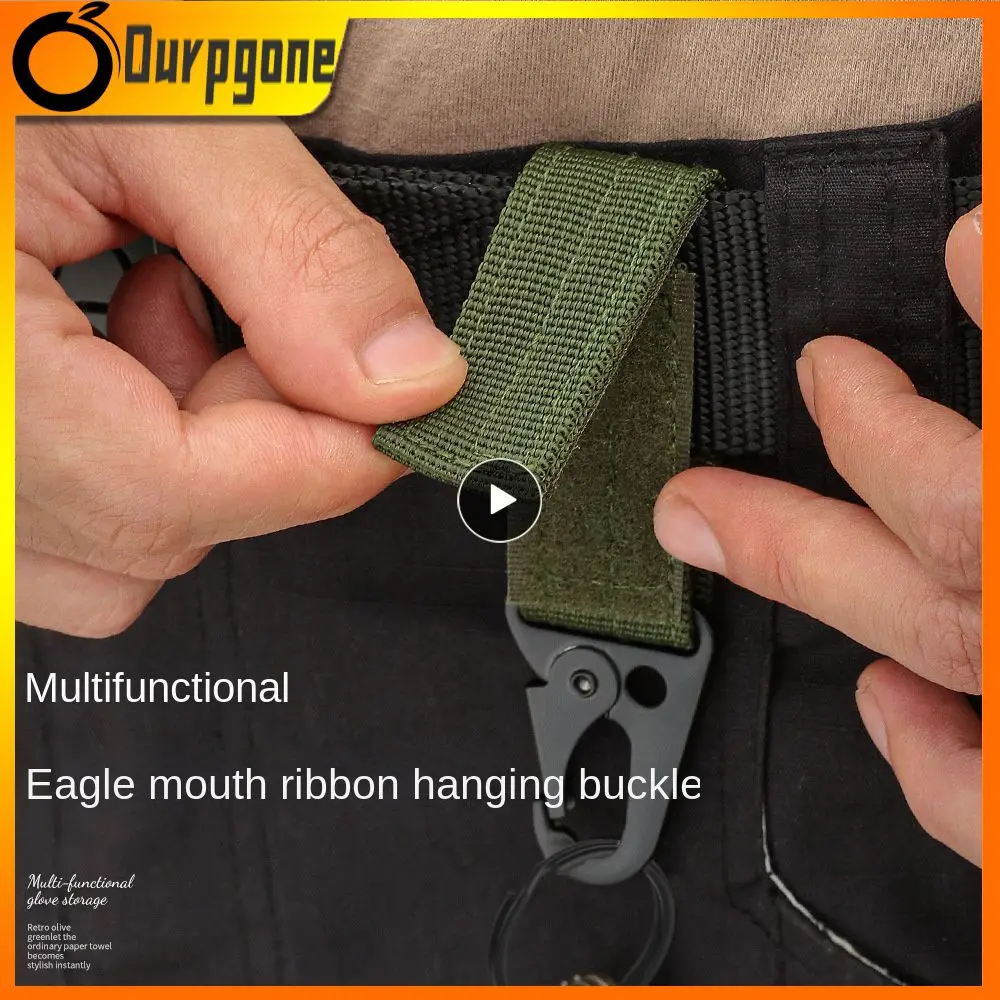

Carabiner Keychain Webbing Belt Triangle 18g Eagle Mouth Buckle Multi-functional Outdoor Climbing Carabiner Belt Buckle Military