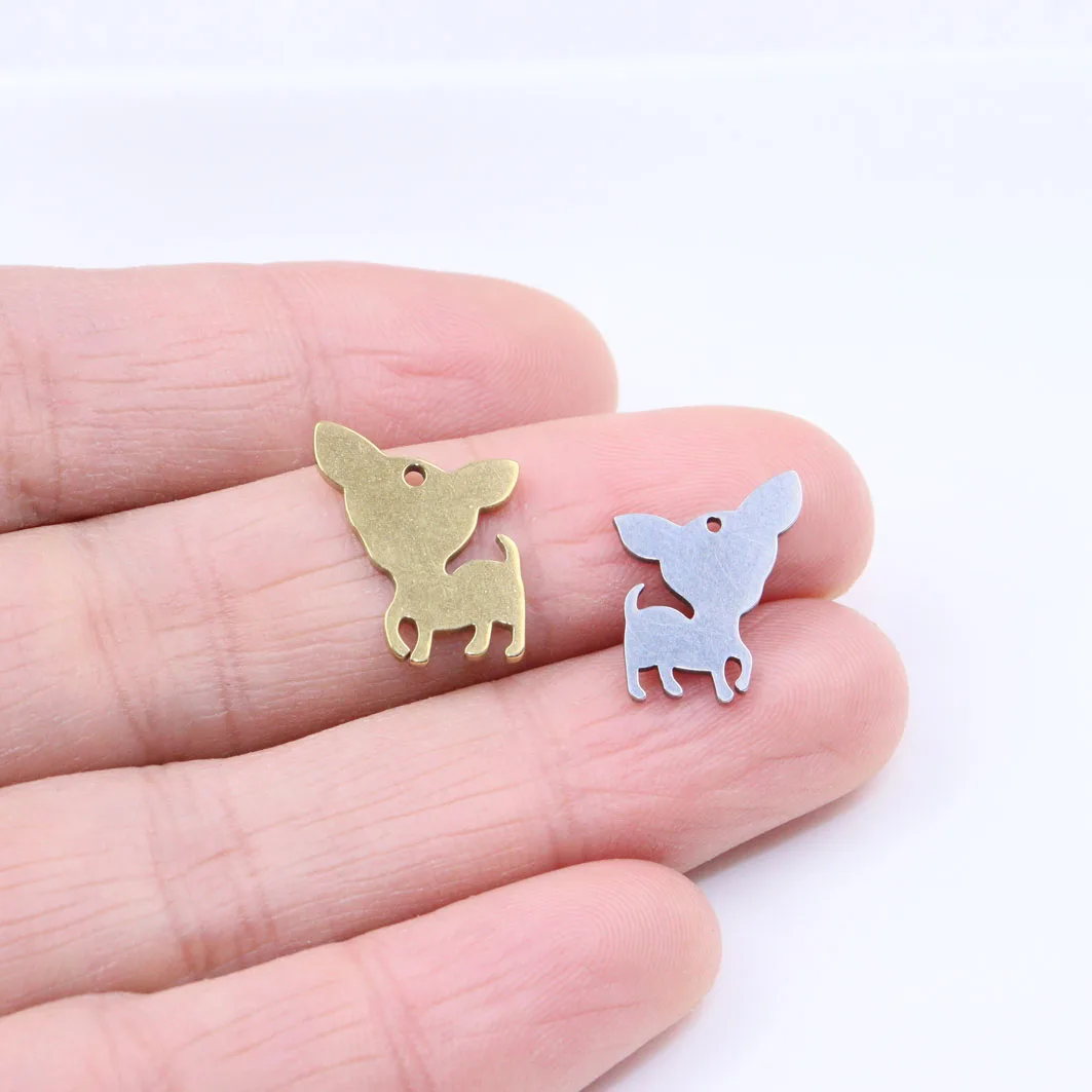 

10pcs 12*16mm Stainless Steel Dog Jewelry Charms Pendant DIY Handcraft Waterproof Antiallergic