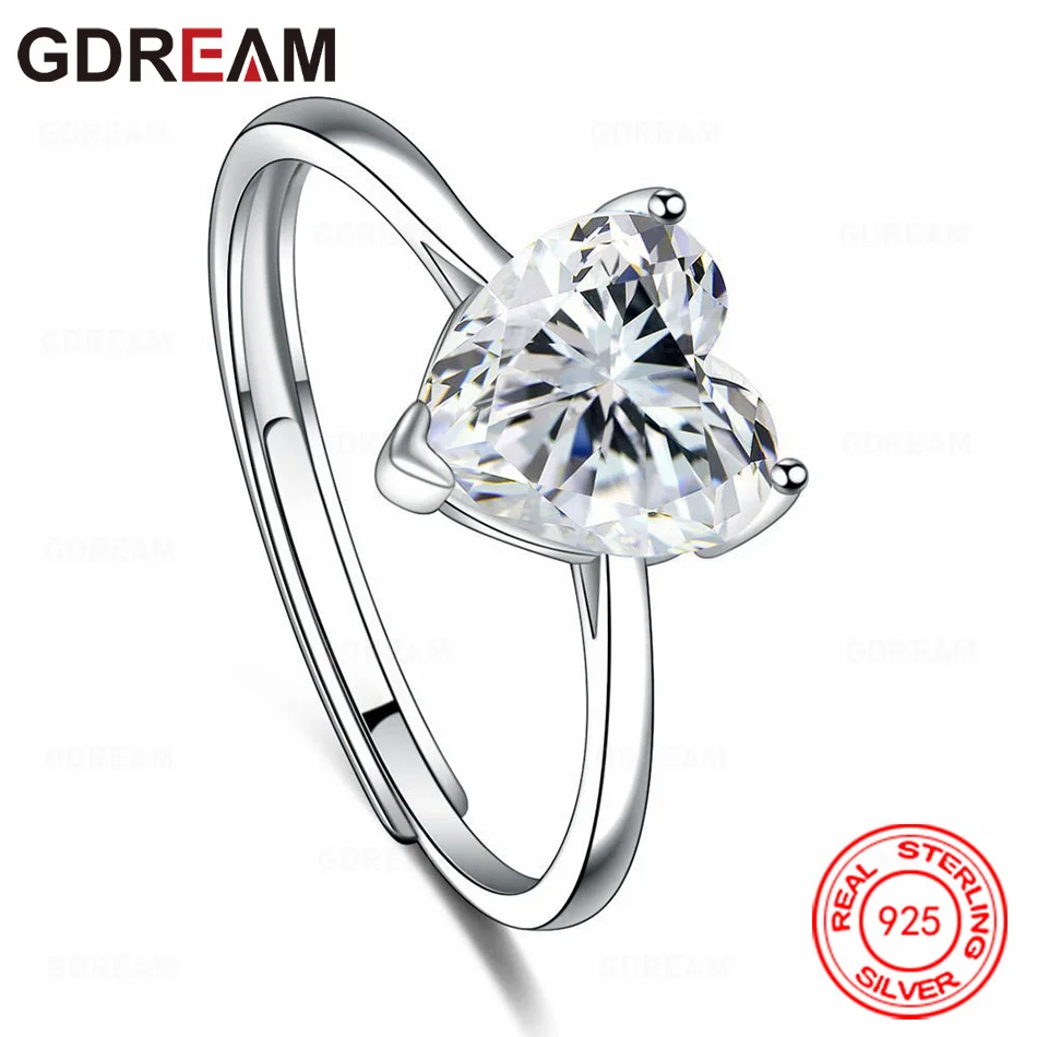 Фото Кольцо GDREAM из стерлингового серебра 925 пробы с цирконом, пятицветное, в свежем дизайне, женское, для помолвки №1