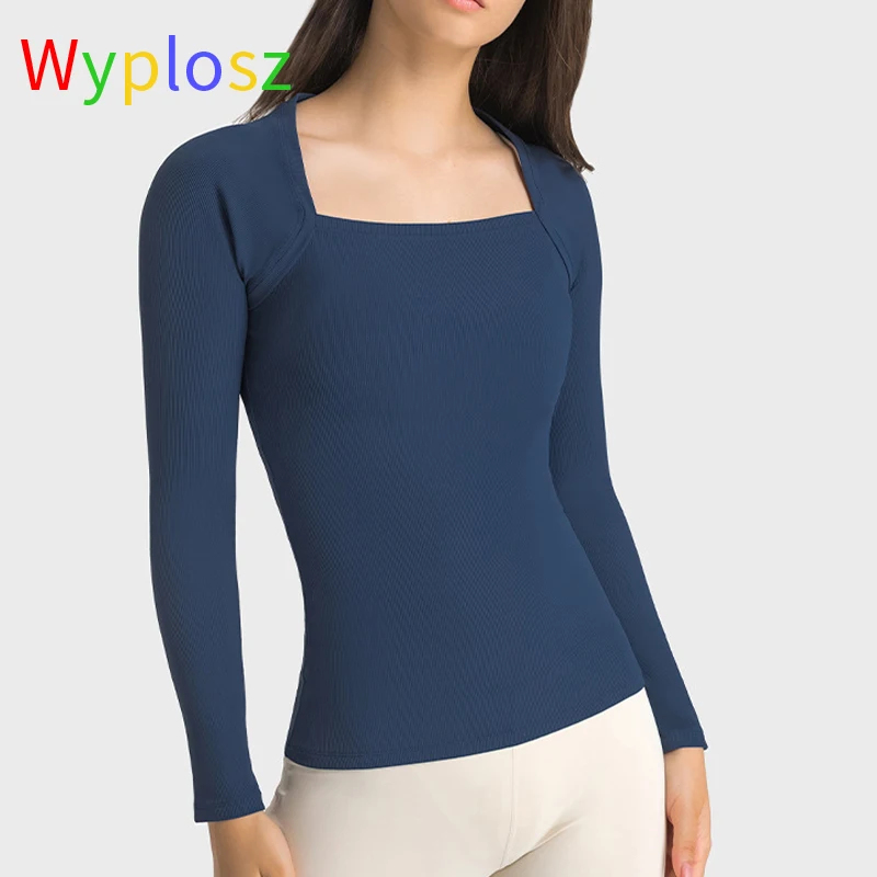 

Wyplosz Long Sleeve Tight Shirts For Women Crop Seamless Gym Yoga Wear Fitness Tops Workout Comfortable Sexy Breathable Knitting