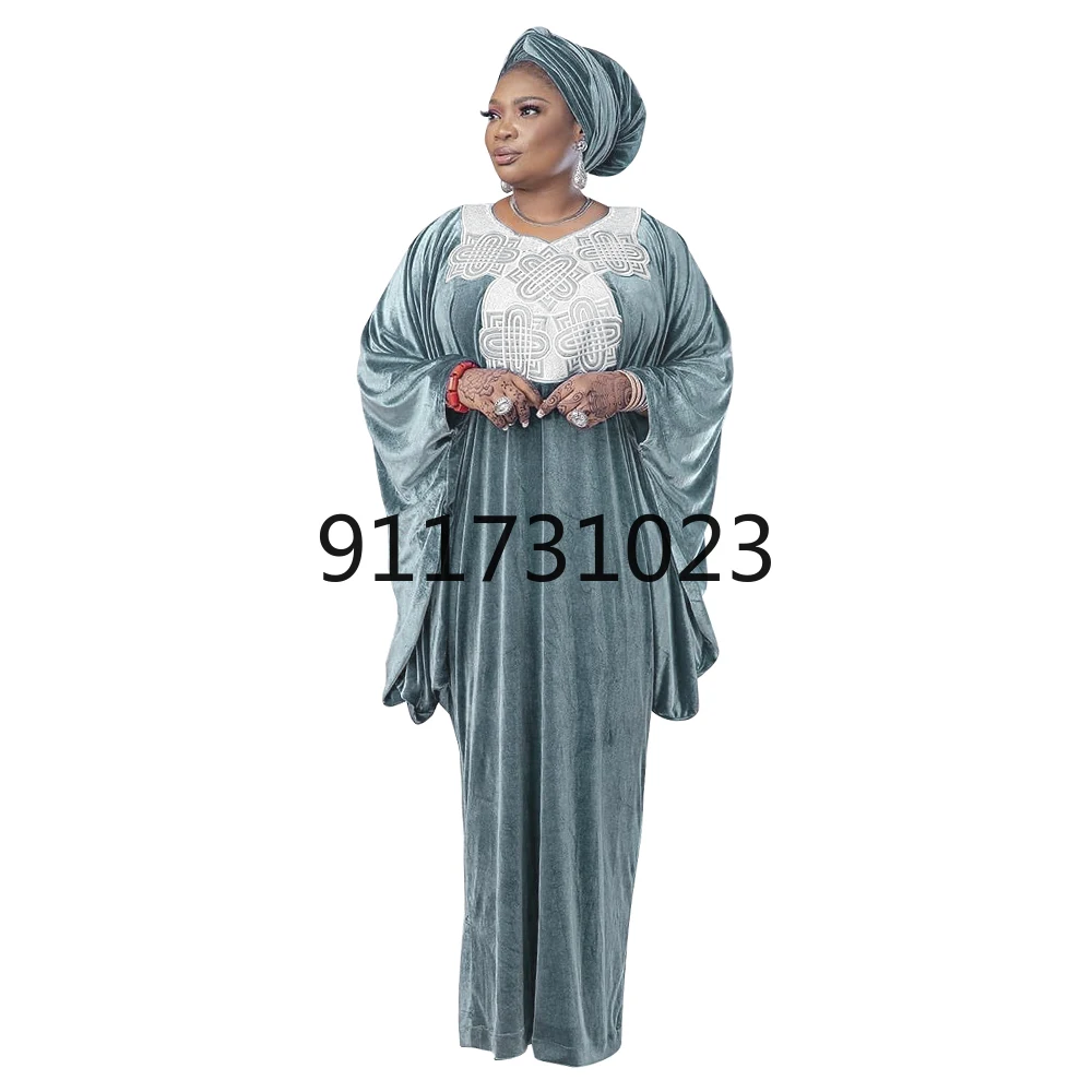 

Boubou Africain Femme 2022 African Wedding Evening Dress Kaftan Abayas Plus Size Ankara Dashiki Velvet Robes Ladies Outfits