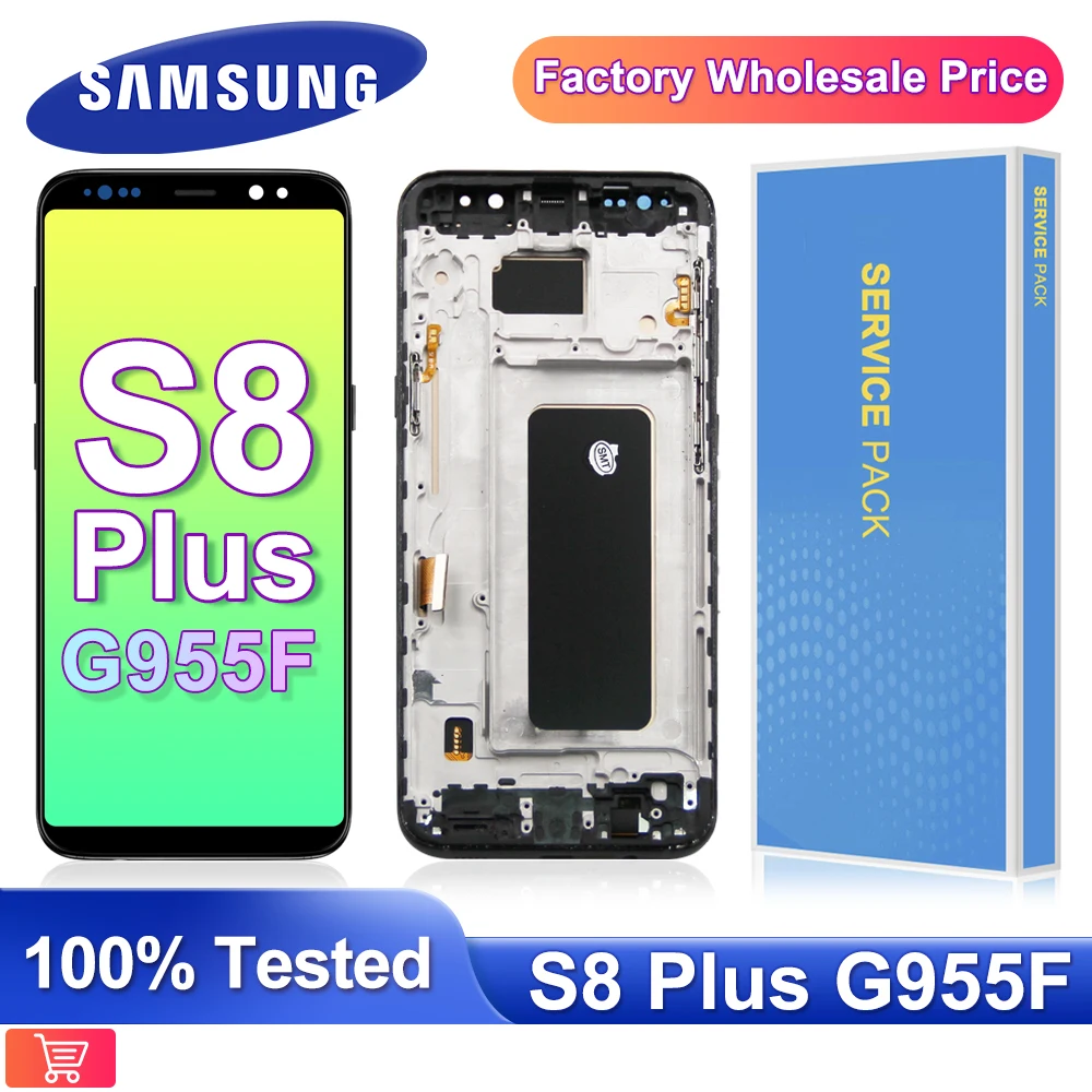 ЖК-дисплей 100% дюйма для Samsung Galaxy S8 plus с сенсорной панелью и дигитайзером экран