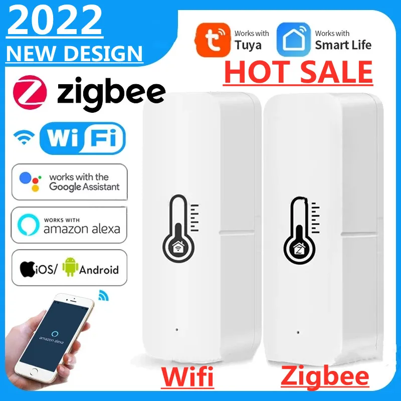 Датчик температуры и влажности Tuya Wi-Fi Zigbee комнатный гигрометр-контроллер для