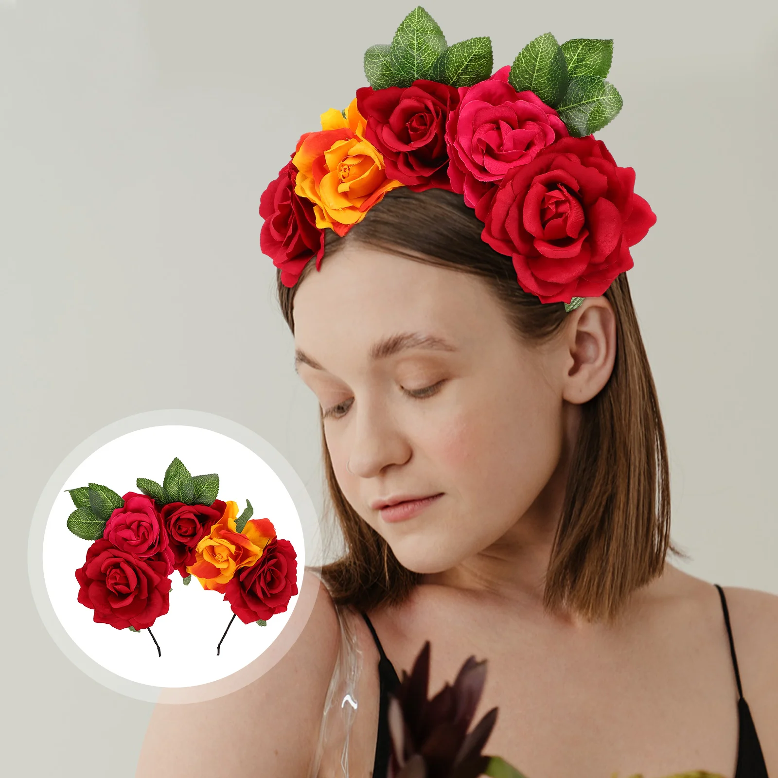 

Rose Headband Halloween Costume Hair Bands Fashion Woman Clothing Design Festival Headbands Flower