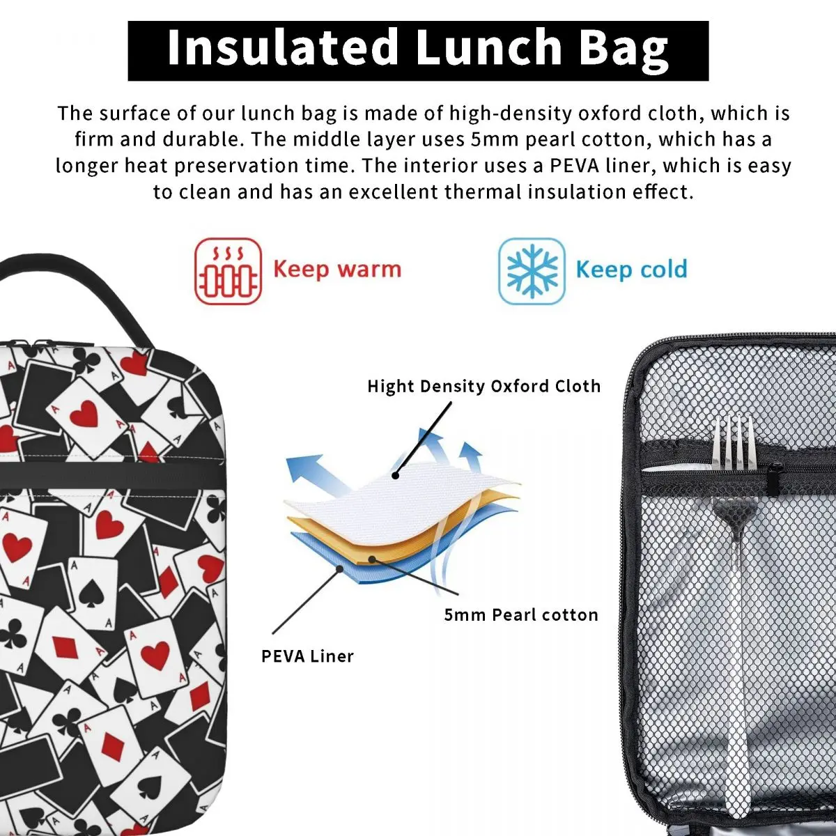 Эстетичные изолированные ланч-пакеты для карт в стиле покера герметичный