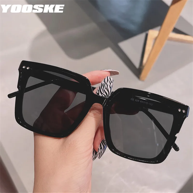 

YOOSKE брендовые классические квадратные солнцезащитные очки для женщин и мужчин, винтажные большие черные солнцезащитные очки deisкожаные, му...