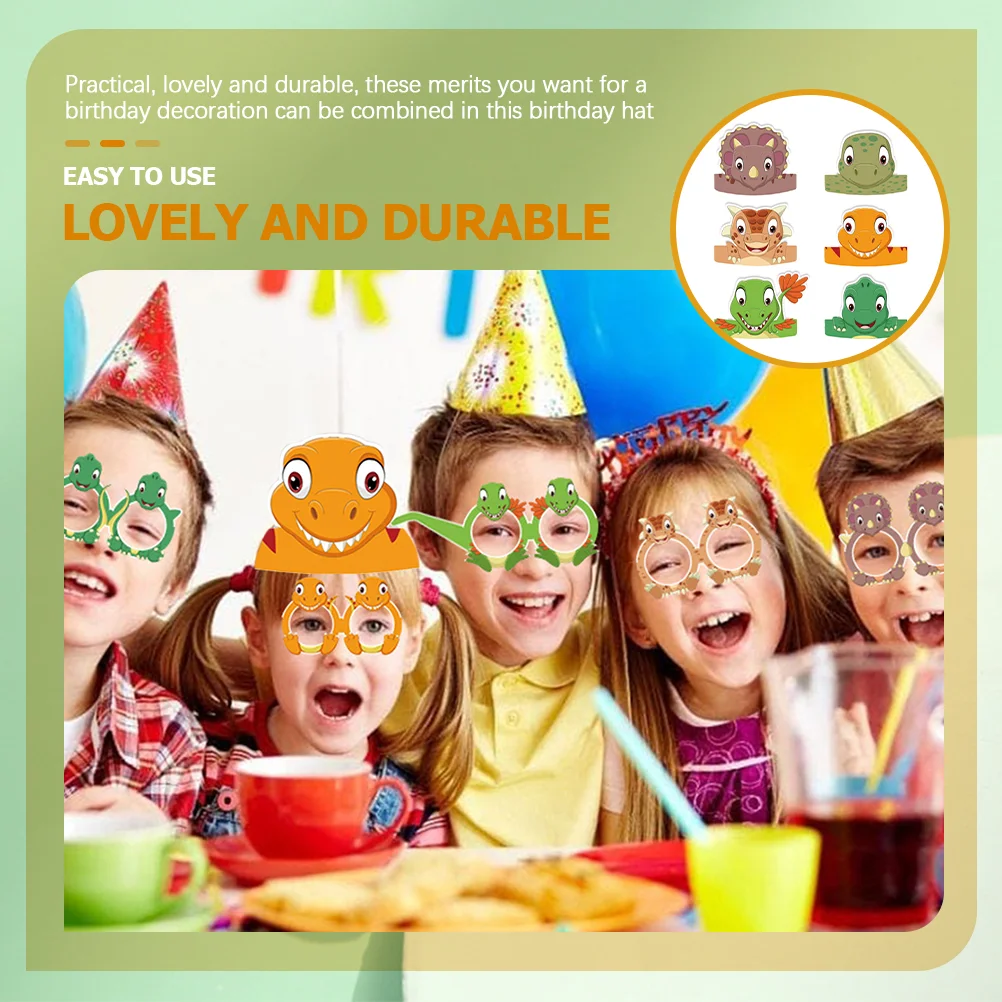 6 шт. шляпа с динозавром на день рождения шляпы украшения для детей праздничный