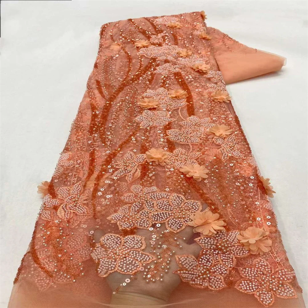 Новое поступление африканская кружевная ткань 2024 Высококачественная вышивка 3D