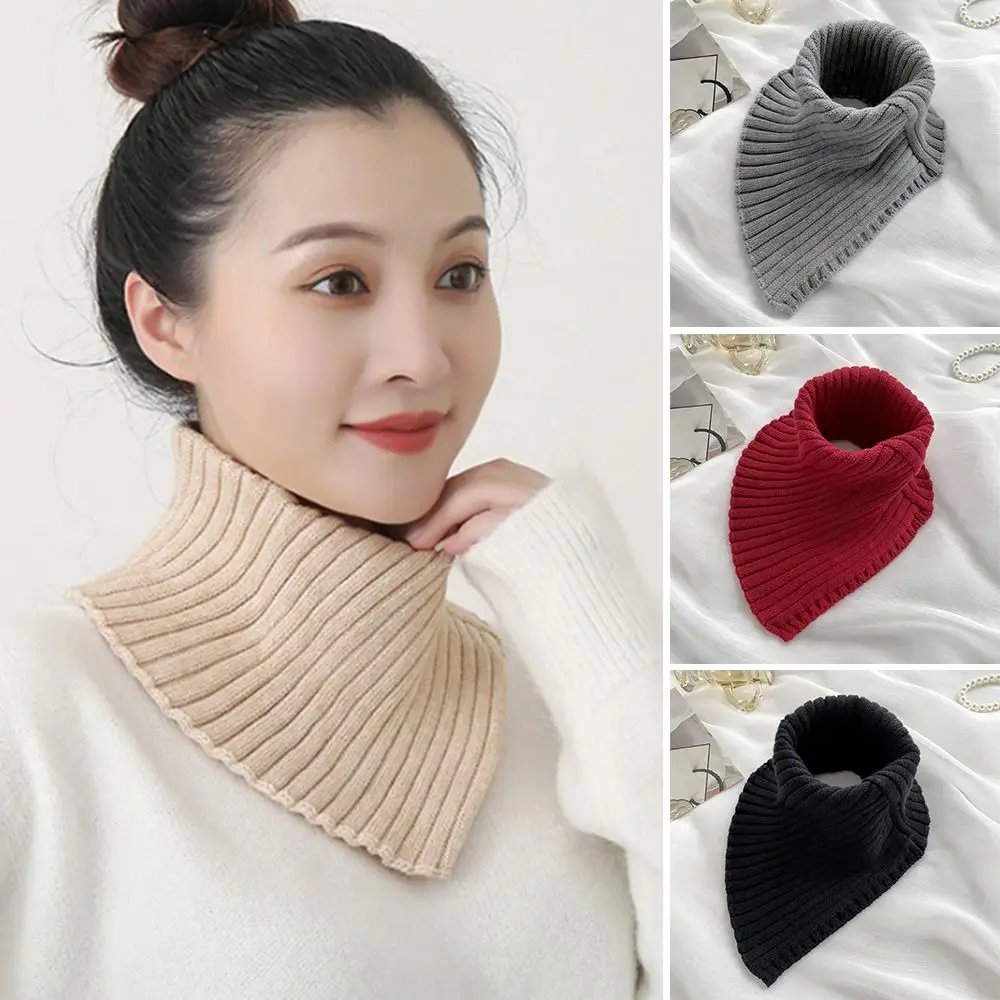 

Fashion Warm Windproof Women Scarf Neck Warmer Turtleneck Knitted Fake Collar