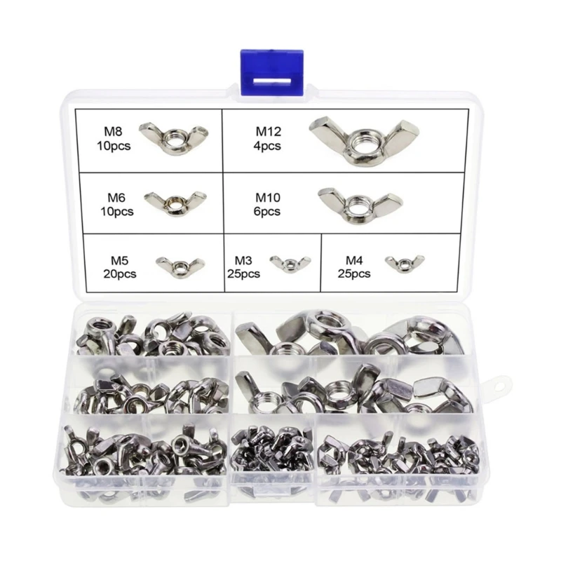 

Upgraded Wing Nuts Stainless Steel Fasteners Parts Hurrican Screws Hand Twist