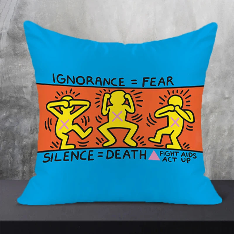 

Keith Haring Decorative Pillowcases Room Decor Art Pillow Cases Furniture Pillowcase Cushions Cushion Cover Pillows Sofa Covers