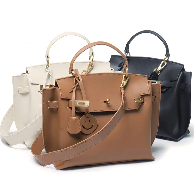 

Cowhide Bag with Cover for Women Fashion Classic Handbags 100% Genuine Leather Shoulder Crossbody Bag Luxury Design Female Bag