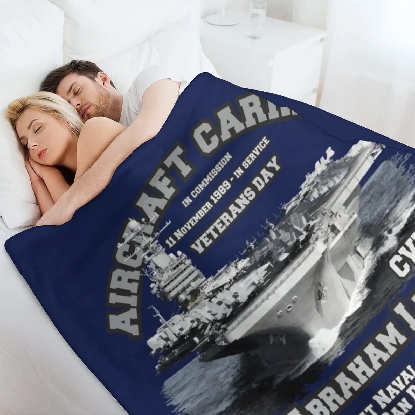 USS Авраам Линкольн (CVN-72) Авиалетносец Ветерани Плед Одеяло Винтаж Кровать Одеяла