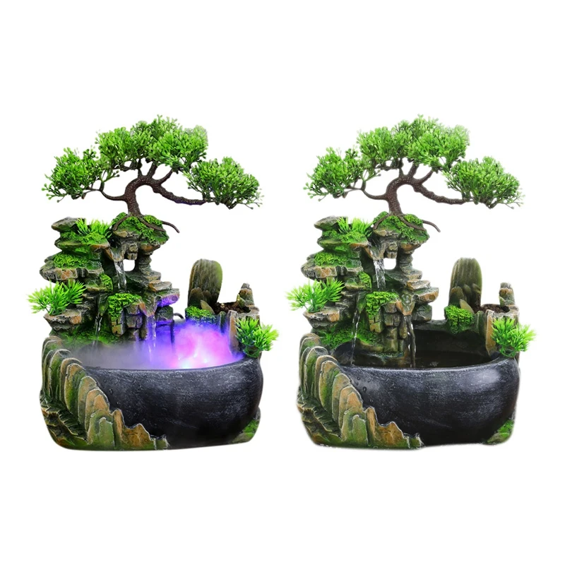 

Resin Rockery Waterfall Statue Feng Shui L Fountain Home Garden Simulation Mountain Crafts