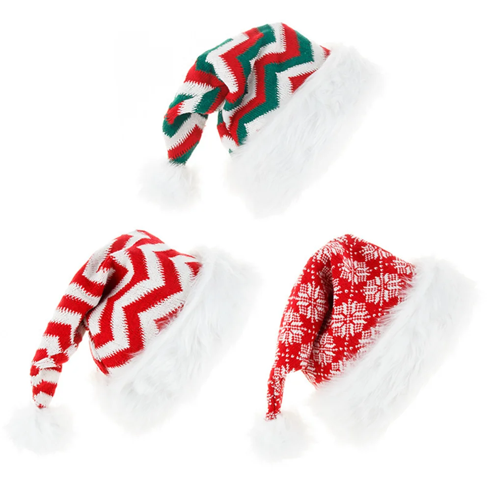 

Мягкие пушистые плюшевые теплые рождественские шапки зимняя вязаная шерстяная шапка Санта Клауса Взрослые Товары для вечеринок Реквизит для косплея декор для женщин и мужчин