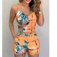 two piece sets womens outifits 2022 summer print sling slim suit ladies shorts 2 piece sets womens outfits shorts two piece set