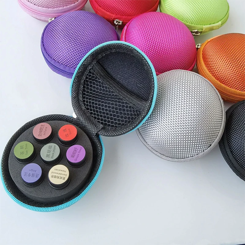 

7 Grids 1-2ml Round Essential Oil Bottles Storage Bag Perfume Essential Oil Case EVA Portable Essential Oil Bag Travel Organizer