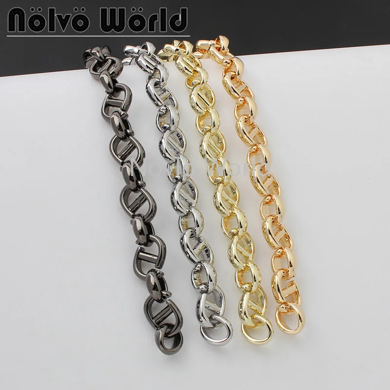 

5-20pcs 4 colors 36cm length 17*12mm alloy irregularity shape chains for lady's chain purse metal bag strap purse accessories