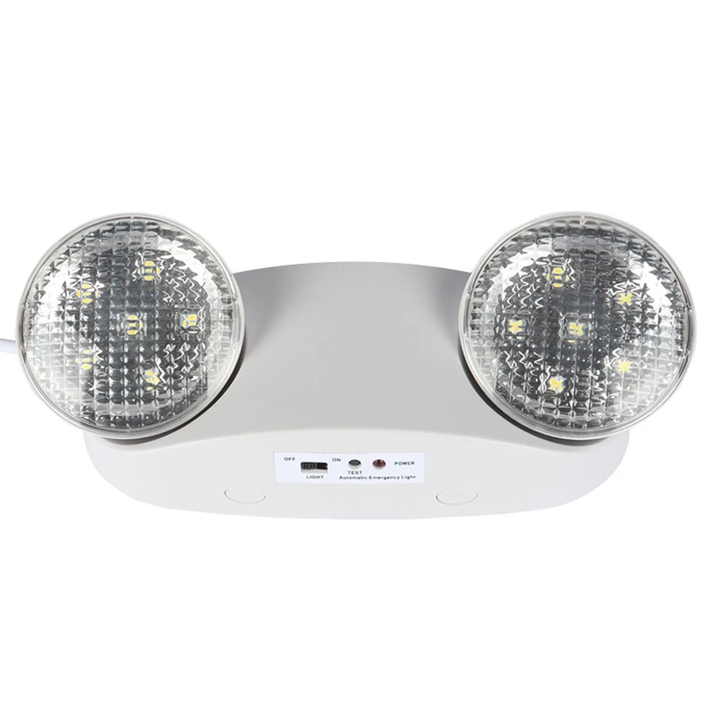 

LED Emergencies Light Dual-Heads Rotatable Light with Battery Backup for Home Office School Hotel Mall Warehouse