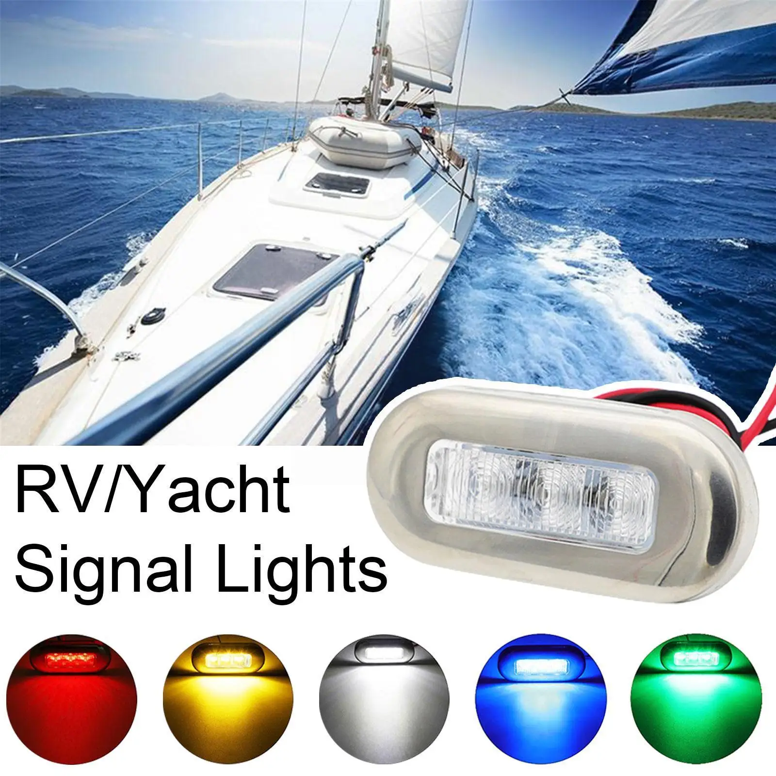 

Marker Light 3 LED Marine Grade 12V Large Waterproof LED New Courtesy Accessories Turn Boat Blue Lights Signal Staircase Li Y1B9