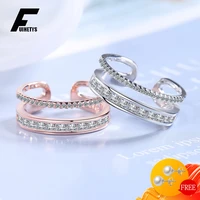 charm rings for women 925 silver jewelry with zircon gemstone open finger ring wedding engagement party accessories wholesales