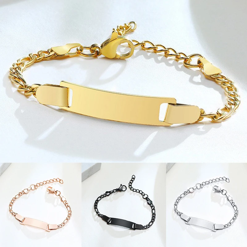 

ID Name Bracelet Baby Engrave Personalized Child Newborn Birthday Chain Kid Gift