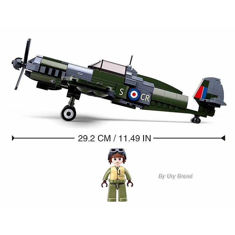 Sluban WW2 Military Army Spitfire Plane City Warplane Fighting Airplane Sets Model Building Blocks Toys for Children Boys Gifts | Игрушки и