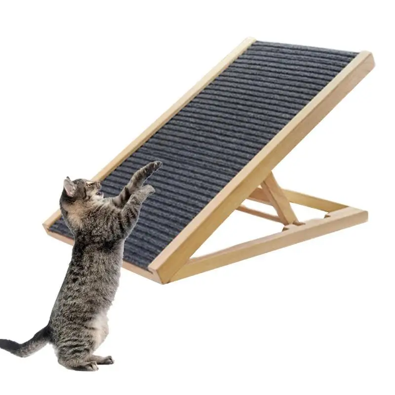 

Wooden Cat Scratcher Scraper Detachable Lounge Bed Adjustable Angle Scratching Post Training Grinding Claw Toy Cat Scratch Board