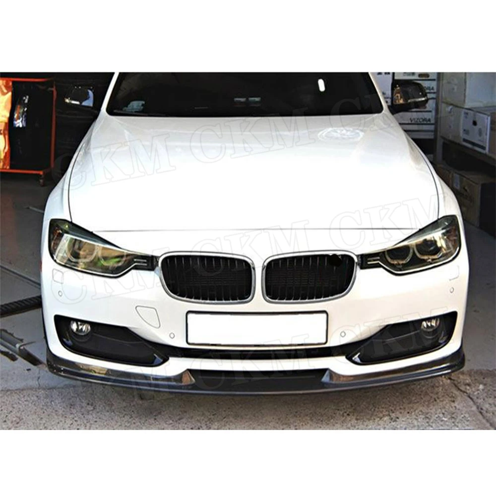 Фото Спойлер переднего бампера из карбона CKMUUER для BMW F30, для BMW 3 серии F30, стандартная базовая комплектация, седан, 4 двери, 2013-2017, FRP №1