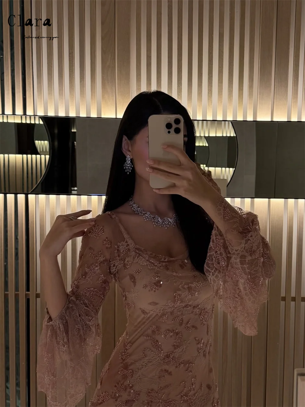 Вечернее платье класса люкс Clara Custom, розовое, с кружевной вышивкой, фасон «русалка», для выпускного вечера и торжеств, элегантное женское платье 2026 (art.: 3920d4d64c0ff) - 3920d4d64c0ff