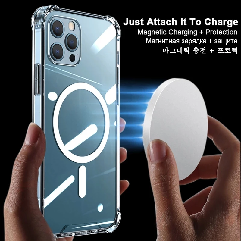 

Shockproof Case For iPhone 13 11 12 Pro Max mini XR XS MAX 8 Plus SE 2020 For Magsafe Wireless Charging Case