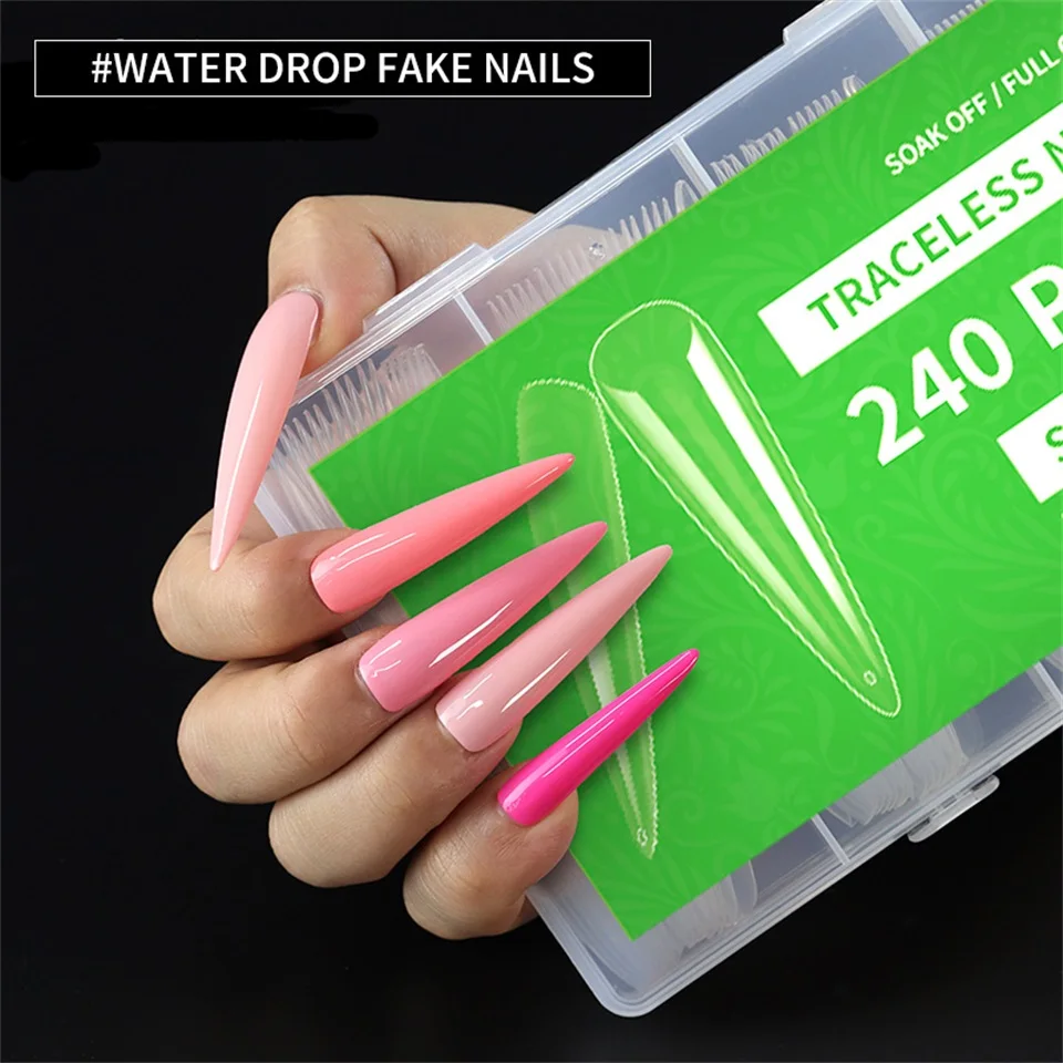 

Накладные акриловые Типсы для французского маникюра 3XL, 240/120 шт.