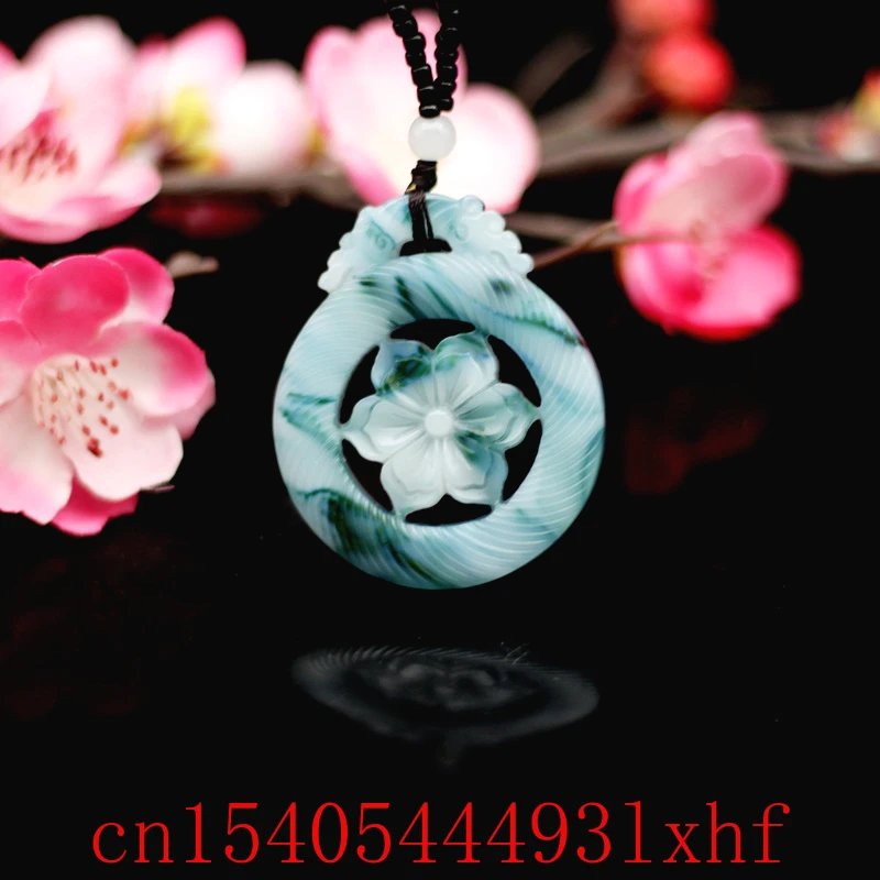 

Natural Color Hetian Jade Flower Pendant Necklace Beads Fashion Jewelry Double-sided Carved Charm Amulet Gifts for Women Luxury