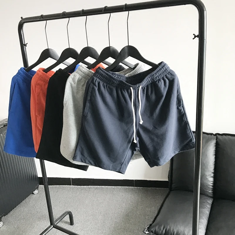 

2022 Summer Men New Running Sport Shorts Men Casual Elastic Waist Drawstring Beach Shorts Male Solid Color Shorts Clothing G62